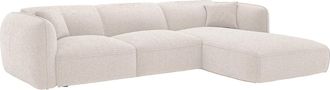 Vente-Unique Divano Letto Angolare Angolo A Destra In Tessuto Ciniglia Beige Di Maison C&eacute;phy Camilio