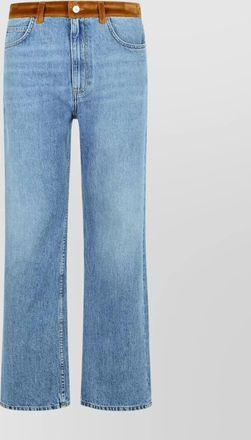 Marni denim trousers with floral patch detail