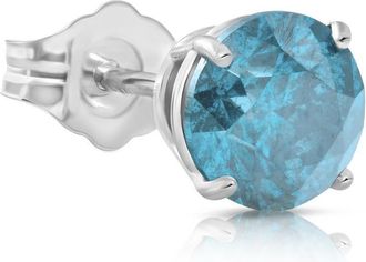 Pompeii3 1/5ct Blue Diamond Single Stud 10K White Gold