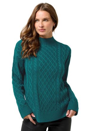 M&Co Womens Green Cable Knit Jumper - Womens