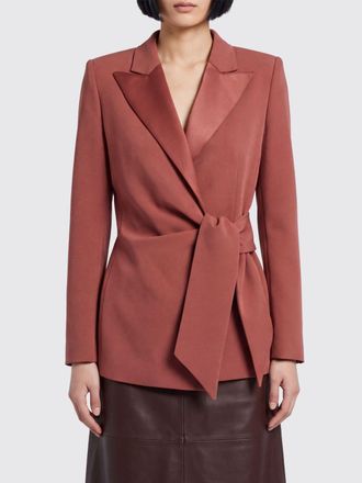 Max Mara Giacca a vestaglia corta in cady con rever a lancia e cintura