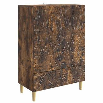 vidaXL Aparador Roble Ahumado 66 X 34,5 X 95 Cm Madera De Ingenier&iacute;a Vidaxl