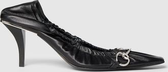 Gucci Womens Vittoria Pump With Elastic, Black, Leather