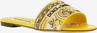 Dolce & Gabbana Majolika-bestickte flache Pantoletten Bianca 05