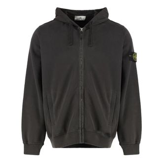 Stone Island Brushed Cotton Fleece - Heren - Vesten met rits - Grijs - S - Katoen - Hoodies & sweatvesten