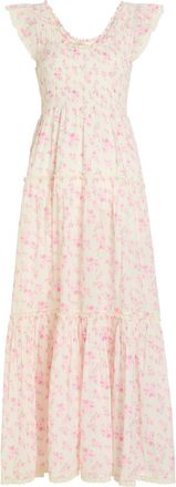 LoveShackFancy Loveshackfancy Chessie Floral-print Cotton Maxi Dress - Pink - S (UK8-10 / S)