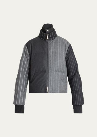 Thom Browne Chalk Striped Flannel Down Jacket