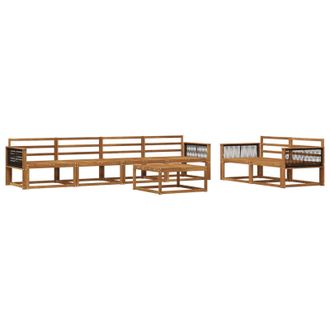 vidaXL Conjunto De Sof&aacute;s De Exterior 7 Pcs Natural Vidaxl
