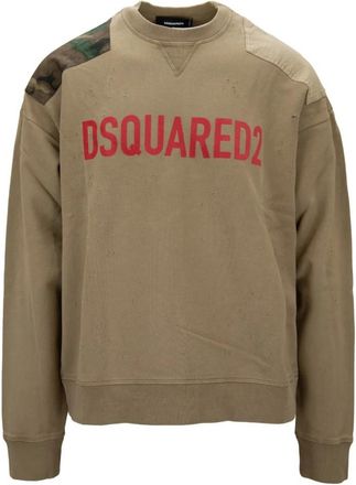 Dsquared2 Pullover Sweatshirt - Heren - Sweatshirts - Beige - S - Katoen - Hoodies & sweatvesten