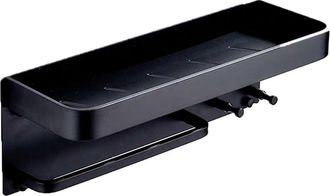 OEM Etagere Murale - Porte-serviettes - Aluminio - Para Ba&ntilde;o Y Duchas - Negro - 1 Unidad