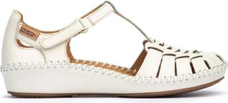 Pikolinos Vallarta Leren Sandaal - Dames - Sandalen - Wit - 35 EU - Leer - Schoenen