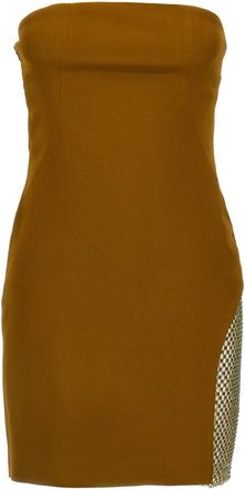 The Attico Sequin Insert Dress - Dames - Korte kleedjes - Groen - M - Katoen - Kleedjes