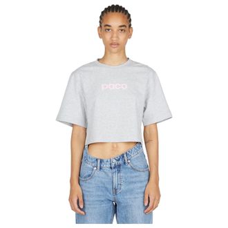 Paco Rabanne Dames, Tops, Grijs, Maat: XS Katoen