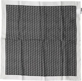 Dolce & Gabbana Silky Scarves, male, Black, Size: ONE SIZE Patterned Square Foulard Scarf