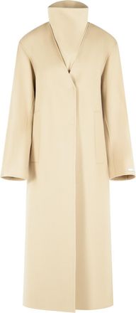 Sportmax Assenso Long Coat In Pure Powder Wool