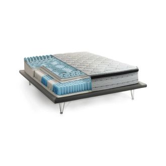 Talamo Italia Dmora - Colch&oacute;n Cuadrado Y Medio Dabasca, Revestimiento Desenfundable De Memory Foam+gel Y Muelles Ensacados, 100% Made In Italy, Anti&aacute;caros E Hipoale