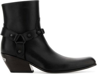 Balenciaga Black Solid Square Toe Boots