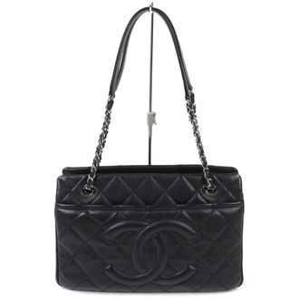 Chanel Matelasse Black Grained Calfskin Tote Bag (Pre-Owned)