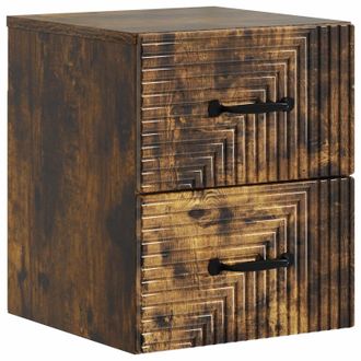 vidaXL Mesita De Noche De Pared Roble Ahumado 34,5 X 33 X 40 Cm Vidaxl