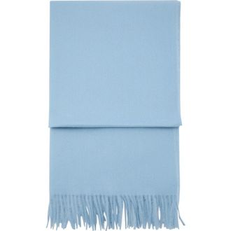 Mango Fringe Scarf in Sky Blue at Nordstrom