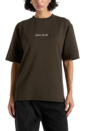 Mani&egrave;re De Voir Unisex Signature Relaxed Fit Cotton T-Shirt in Olive at Nordstrom, Size Xx-Small