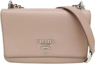 Prada Pre-owned Chain schoudertas 1Bd 144 - Dames - Vintage Schoudertas - Roze - ONE Size - Leer - Vintage