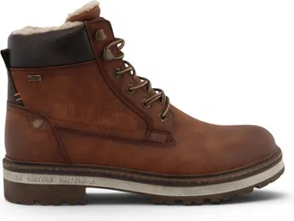 Mustang Jeans Mustang herencognac bruine nepleren winterveteraarsjes - M0091001