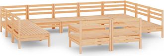 vidaXL Juego De Muebles De Jard&iacute;n 12 Piezas Madera Maciza De Pino Vidaxl