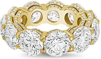 Diana M. Jewels 14kt yellow gold 5.00cts Lab-Grown Round Diamond Eternity Band with Micro Pav&eacute;