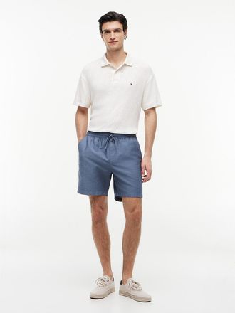 Tommy Hilfiger Mens Regular Fit 7 Cotton-Linen Blend Short - Light Navy - XXXL