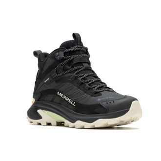 Merrell Wanderschuh MERRELL MOAB SPEED 2 MID GTX, Damen, Gr. 37,5, schwarz, Synthetik, Schuhe Wanderschuh, wasserdicht, mit Vibram Sohle