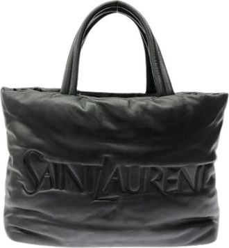 Saint Laurent Pre-owned Lambskin Tote Bag - Dames - Vintage Shopper - Zwart - ONE Size - Leer - Vintage