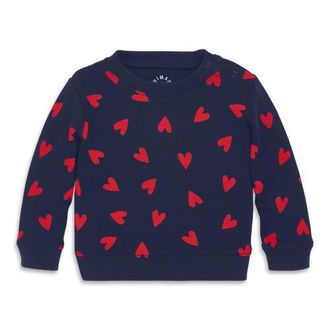 primary Baby Sweatshirt In Confetti Hearts in Navy Mini Lollipop Hearts at Nordstrom, Size 18-24M