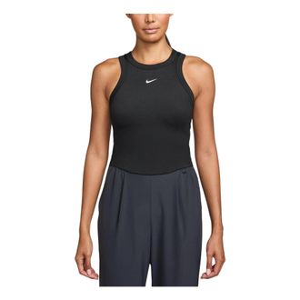 Nike (WMNS) Nike One Fitted Dri-FIT Cropped Tank Top Black White FN2806-011