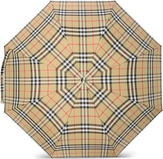 Burberry Check Vouwparaplu - Dames - Paraplus - Beige - ONE Size - Katoen - Accessoires