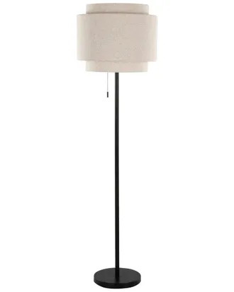 LumiSource Tier 64In Contemporary Floor Lamp With Linen Shade