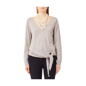 Liu Jo Jersey con lazo lateral - Knitwear - Mujer - Beige - M