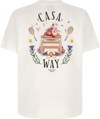 Casablanca Casa Way Graphic Print T-Shirt - Cream