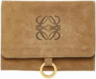 Loewe Pre-owned Wallets, female, Beige, Size: ONE SIZE Pre-owned Suede Wallet