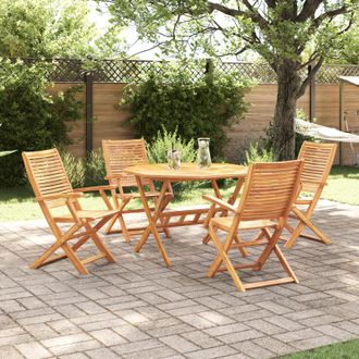 vidaXL Conjunto De Comedor De Jard&iacute;n 5 Uds. Marr&oacute;n Vidaxl