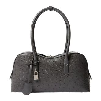 Stella McCartney Stella McCartney, Shoulder Bags, female, Gray, Size: ONE SIZE Ryder Ostrich Shoulder Bag