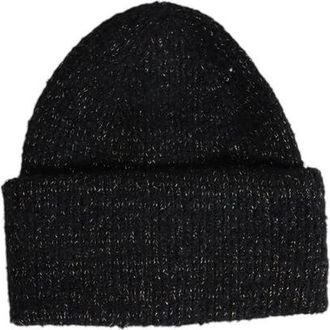 Pieces Zwarte gerecyclede polyester dameshoed - Dames - Hoeden - Zwart - ONE Size - Polyester - Accessoires