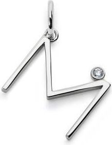 Monica Vinader Lab Grown Diamond Initial Pendant in Sterling Silver M at Nordstrom