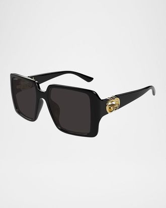 Gucci Oversized Plastic Square Sunglasses