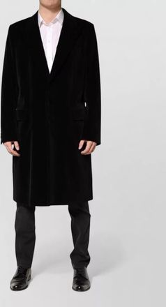 Dolce & Gabbana velvet long single-breasted coat
