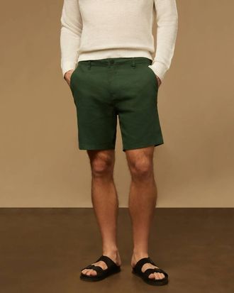 Onia Men Stretch Linen Traveler Short In Forest Green