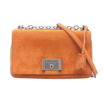 Prada Pre-owned Cross Body Bags, female, Orange, Size: ONE SIZE Pre-owned Scamosciato Shoulder Bag