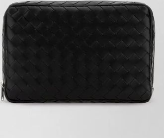 Bottega Veneta intrecciato large zipped clutch pouch