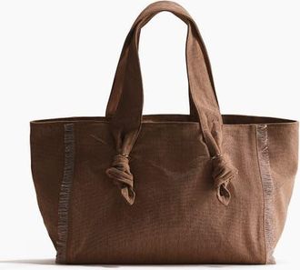H&M Knot-detail Tote Bag in Dark Taupe at Nordstrom