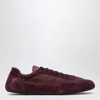 Prada Burgundy Re-Nylon and suede Sneaker Collapse